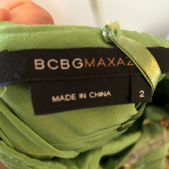 Size 2 Green BCBG MaxAzria Halter dress - Picture 5 of 6